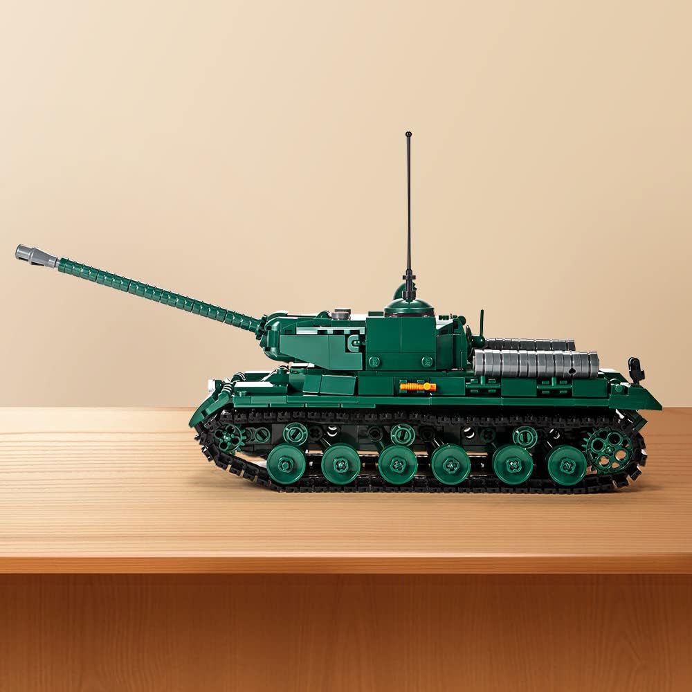 DAHONPA is-2 重型坦克积木（845 件），二战军事历史收藏坦克模型，带 3 个士兵人物，儿童和成人玩具礼物。 