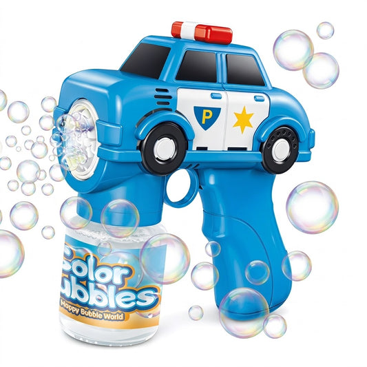 DAHONPA Police Car Bubble Gun for Kids 3+, Automatic Electric Bubble Blower with LED Lights & Music, Handheld Bubble Maker Toy, Leak-Proof Design, Safe Plastic, Perfect for Indoor Outdoor Birthday Party Wedding Gifts for Toddlers Boys Girls