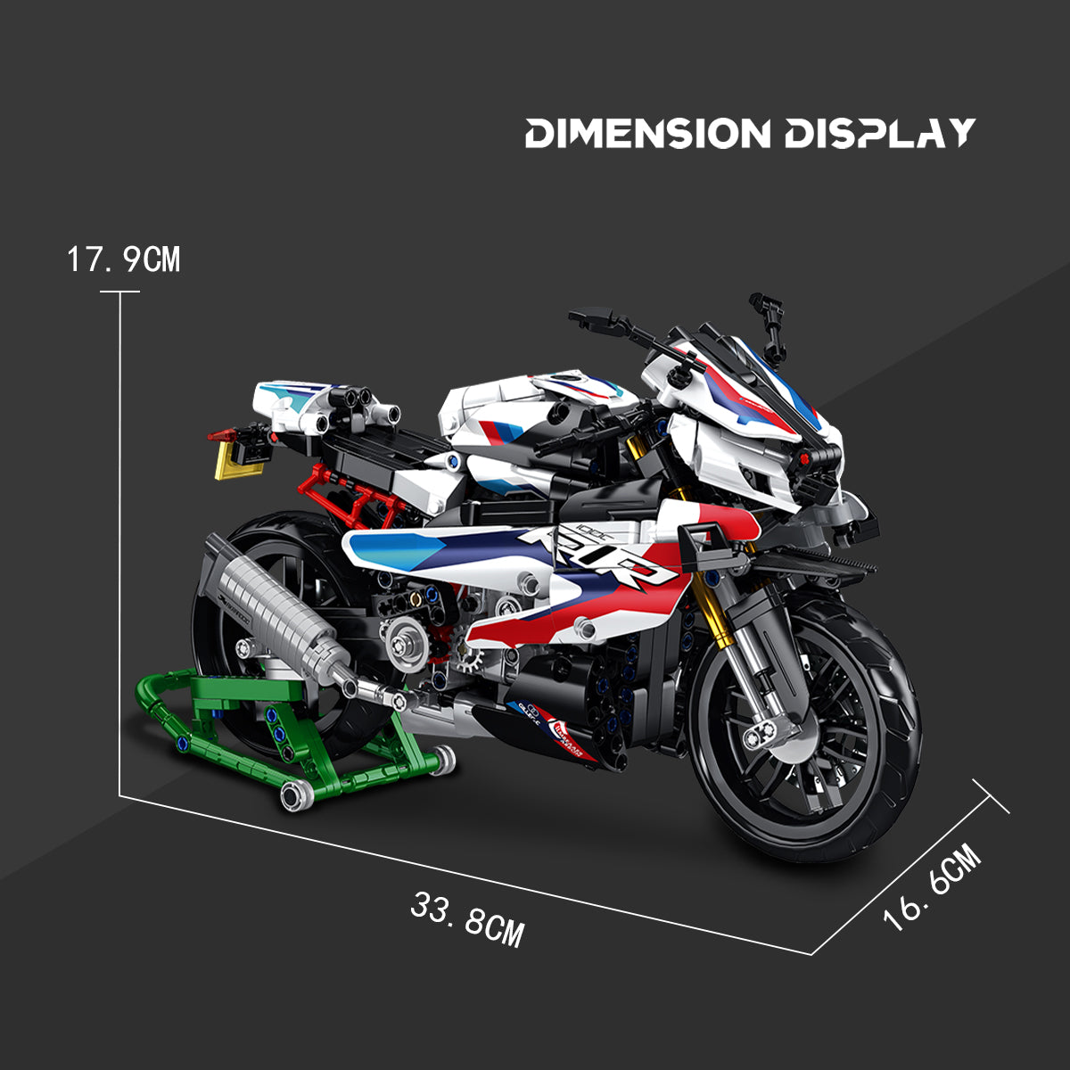 DAHONPA BMW Motorcycle 1000 RR Model Building Blocks Set, 912 Pieces Bricks, MOC Toys as Gift for Kids or Adult