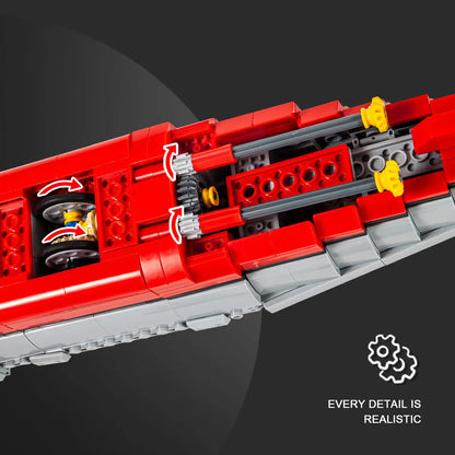 Close-up of realistic mechanical hull components and gears on the DAHONPA building blocks model
