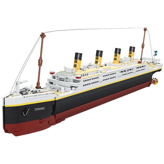 DAHONPA 2022 pieces Titanic cruise ship model crafted with premium building blocks set isolated on a clean white background