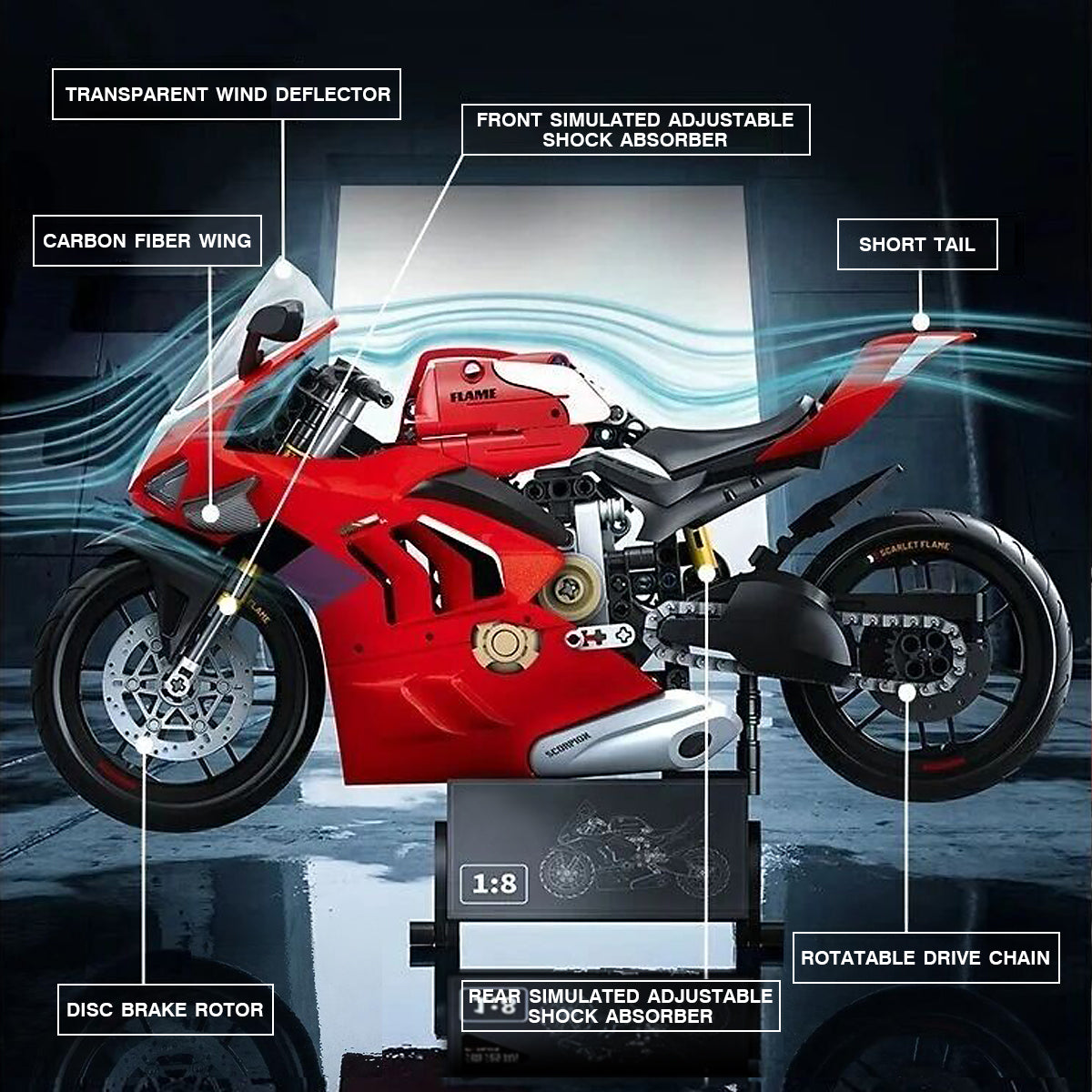 DAHONPA 642-Piece Racing Motorcycle Building Block Model – Detailed Collectible Set