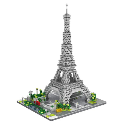 DAHONPA Eiffel Tower architecture replica featuring a meticulously detailed Parisian base layout fully assembled from premium micro Building Blocks