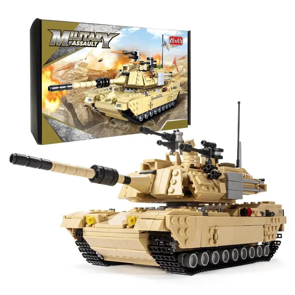 DAHONPA M1A2 Abrams military battle tank model building blocks set with retail packaging box