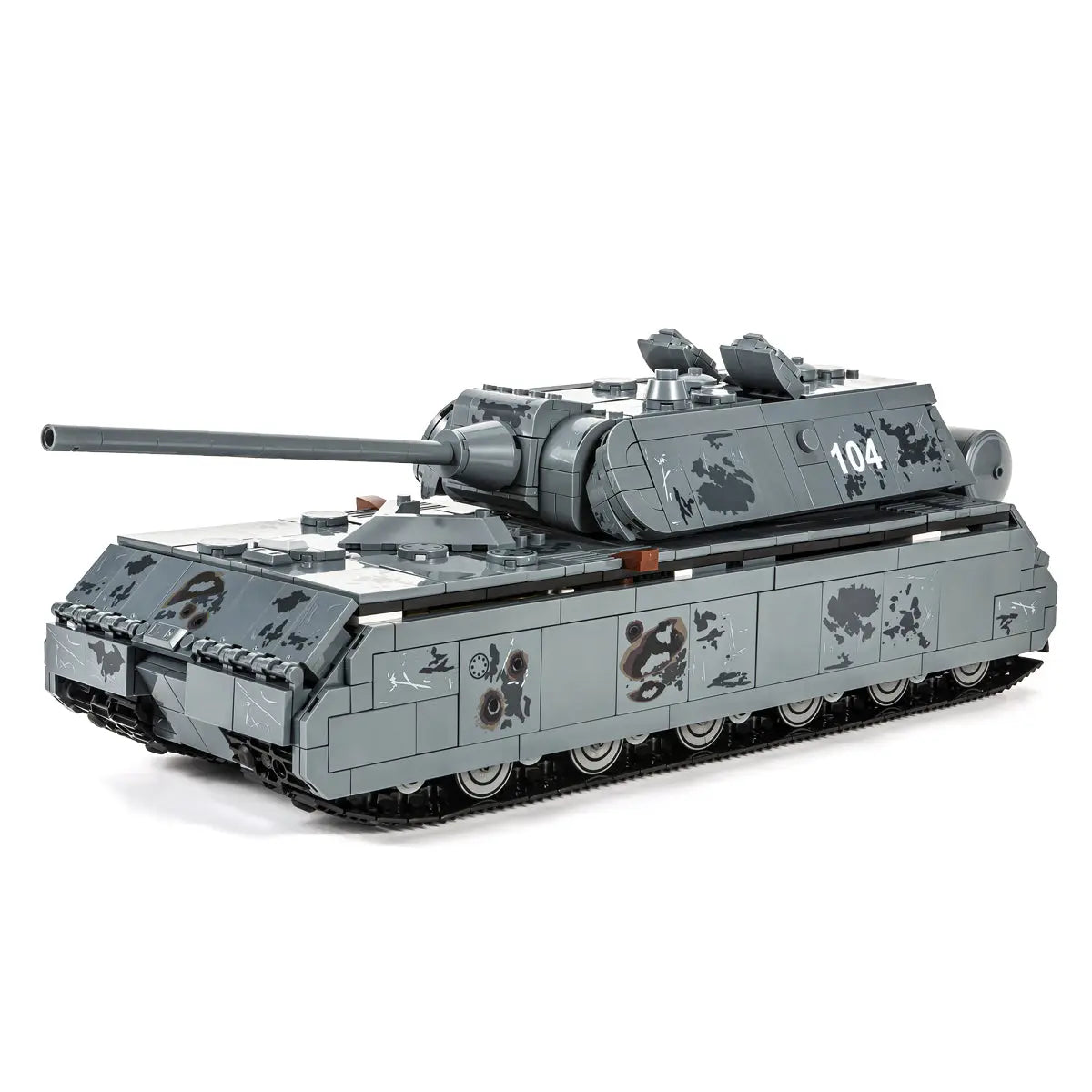 DAHONPA Panzer VIII Maus heavy tank military model assembled from premium building blocks set isolated on a clean white background