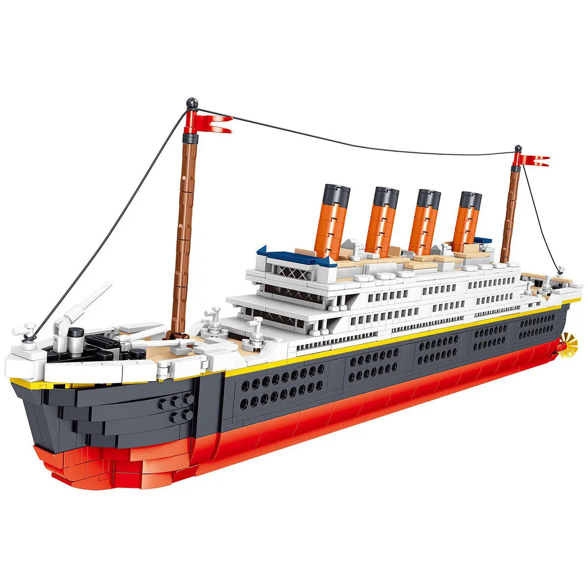 DAHONPA Titanic model cruise ship building blocks set isolated on a clean white background