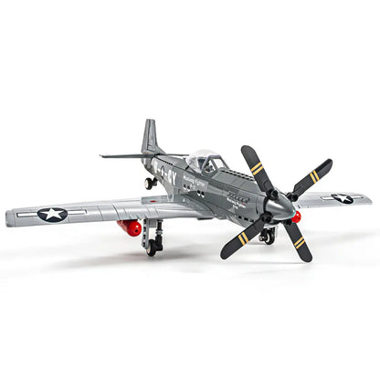 DAHONPA WWII P51 Mustang fighter plane model fully assembled with premium Building Blocks on a clean white background