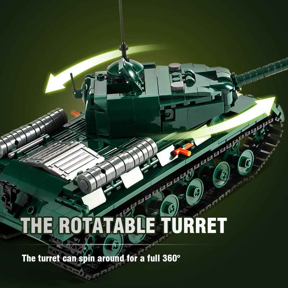 DAHONPA heavy tank building blocks model demonstrating the interactive 360 degree rotatable turret mechanism