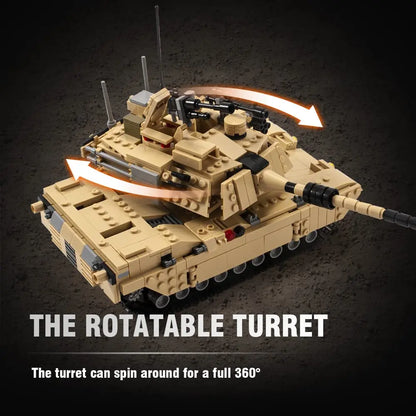 DAHONPA tank model building blocks demonstrating the 360 degree rotatable turret feature