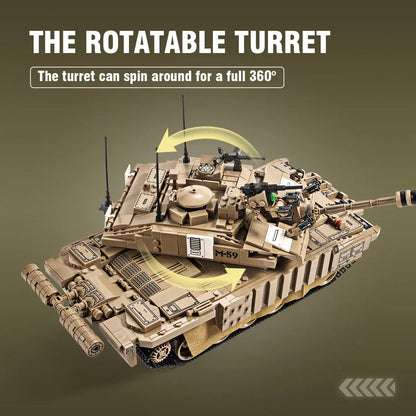Demonstration of the fully functional 360 degree rotatable turret on the DAHONPA tank building blocks model