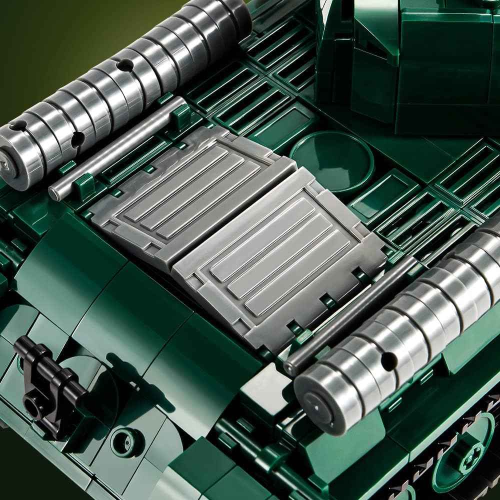 Detailed engineering closeup of the rear deck armor and structural components on the DAHONPA tank building blocks model
