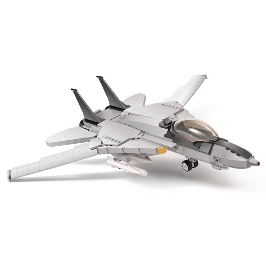 DAHONPA F-14D 战斗机雄猫军用飞机积木套装，含 1 个人物，404 块空军积木玩具，送给儿童和成人的礼物。 