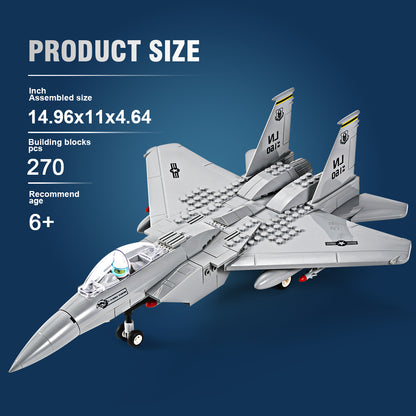 DAHONPA 军用 F-15 鹰战斗机空军积木套装（262 块）- 送给军迷和孩子的拼搭和军事玩具礼物