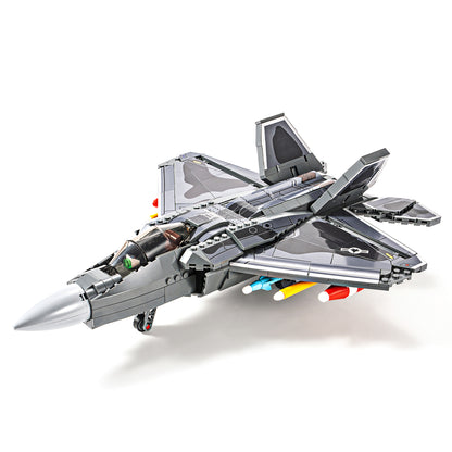 DAHONPA Military Series F-22 Raptor Fighter Army Airplane Building Blocks Set with 899 Pieces