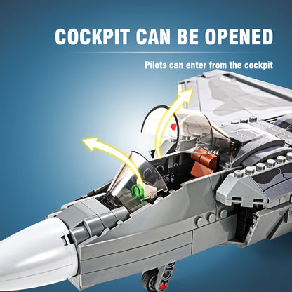 DAHONPA F-22 猛禽战斗机军用飞机积木套装，899 块空军积木玩具，儿童和成人礼物