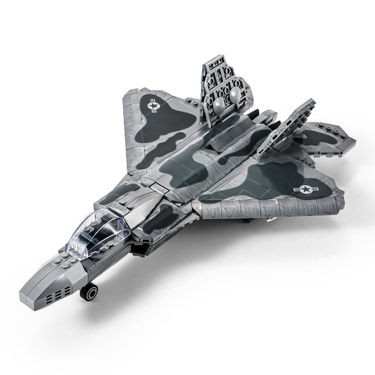 DAHONPA 军事系列 F-22 猛禽战斗机空军积木套装（626 块）-儿童和成人的建筑和军事玩具礼物
