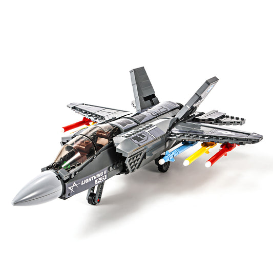 DAHONPA F-35 Lightning II Fighter Military Army Airplane Building Bricks Set, 867 Pieces Air-Force Build Blocks Toy, Gift for Kid and Adult