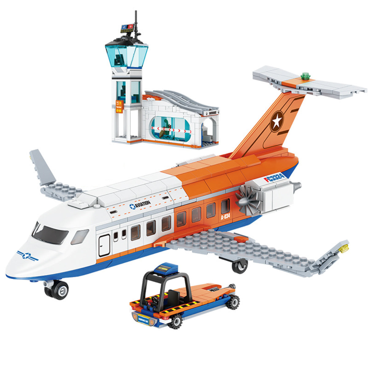 DAHONPA City Passenger Airplane Building Set, 3-in-1 Airport Plane Building Block Toy, Planes Model Toys Gifts for Kids Boys Girls