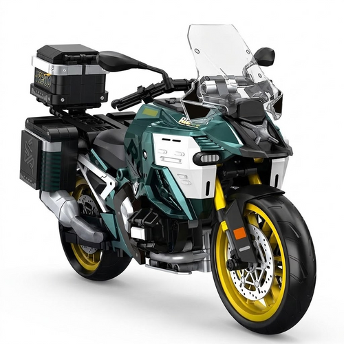 DAHONPA Locomotive Series 1:8 Scale Sports Motorcycle Building Block Set – 831 Pieces, Realistic Adventure Bike Model with Display Stand