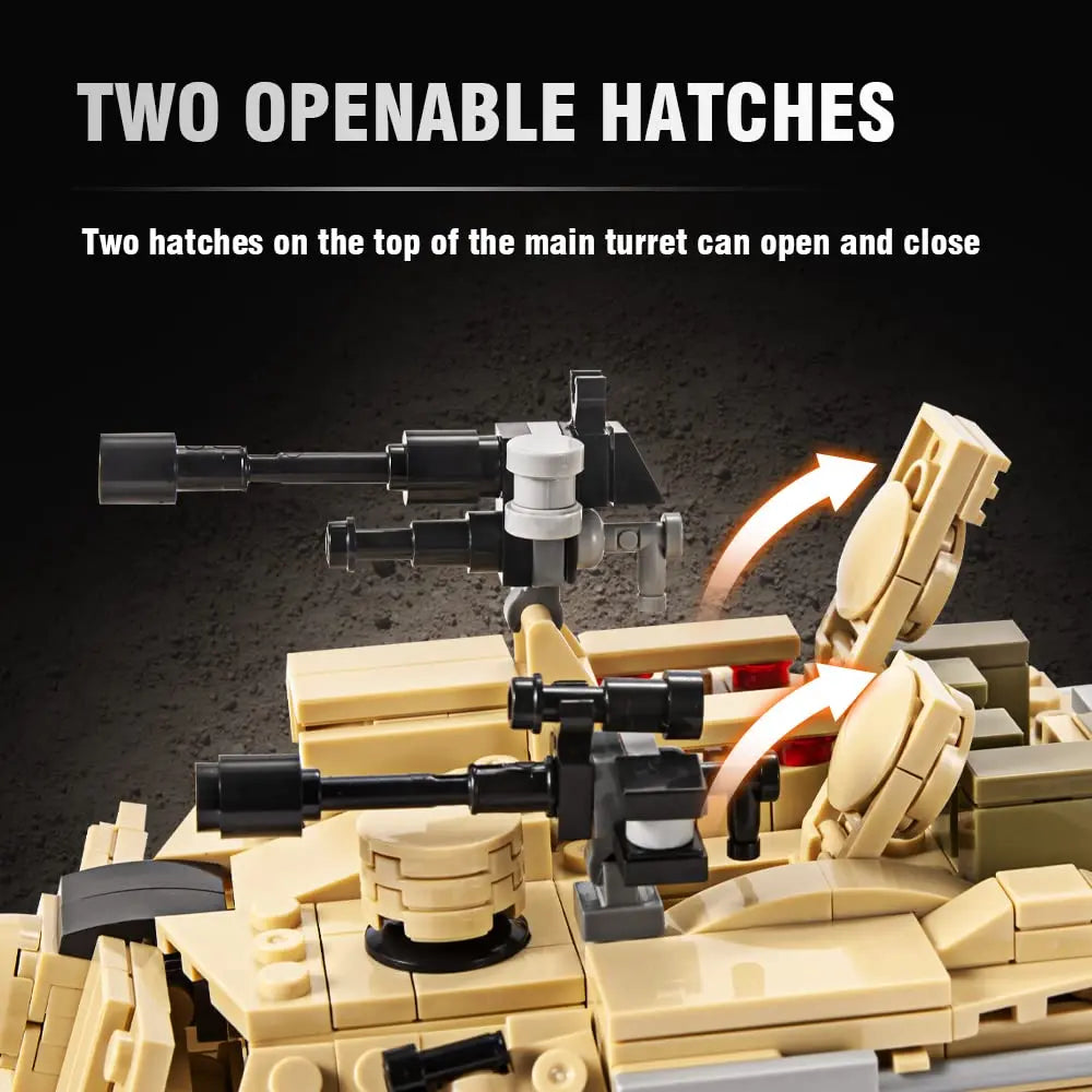Functional detail of DAHONPA tank building blocks model featuring two openable hatches on top of the turret