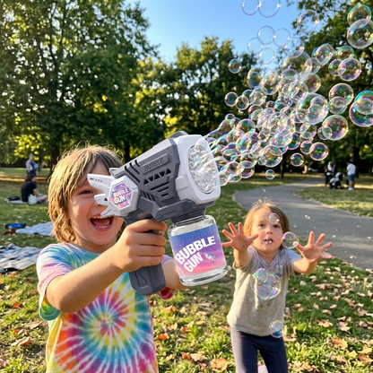 DAHONPA Futuristic Space-Themed Bubble Gun – Rechargeable Automatic Bubble Blaster with Lithium Battery