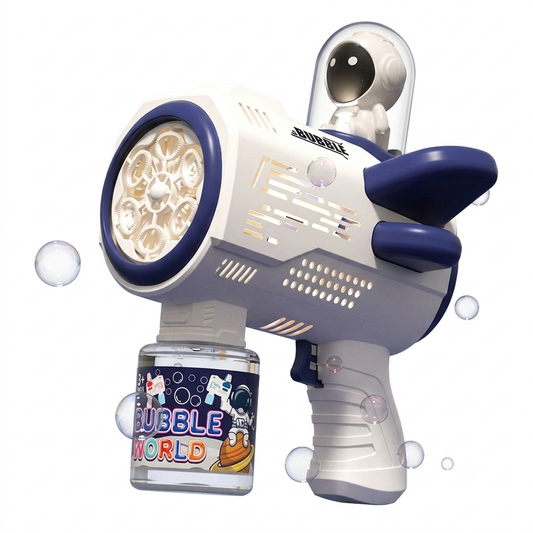 DAHONPA Space Explorer Automatic Bubble Blaster Gun - Astronaut Theme Toy for Kids with Multi-Hole Nozzle, Leak-Proof Design - Perfect for Summer Outdoor Play