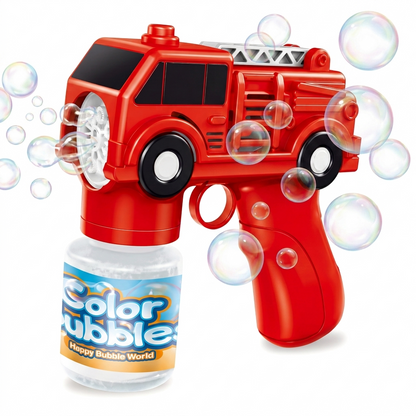 Dahonpa Fire Truck Bubble Machine  Automatic Bubble Gun  LED Light Up Toy Perfect for Kids 3-8