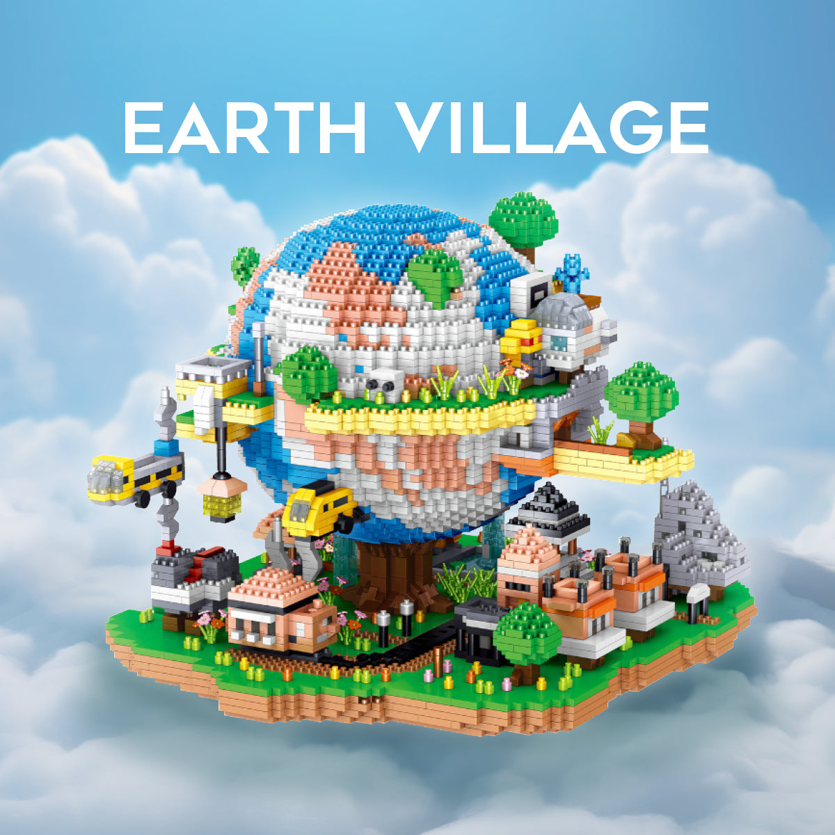 DAHONPA Global Village Micro Building Blocks Set, 5452 Pieces with Scene Elements, World Collection Model, Gift for Kid and Adult