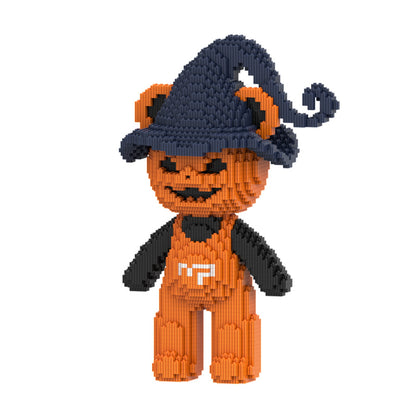 DAHONPA Halloween Pumpkin Bear Building Block Set, 2715 Pieces Micro Brick, Halloween Decoration Present, Home & Office Decor