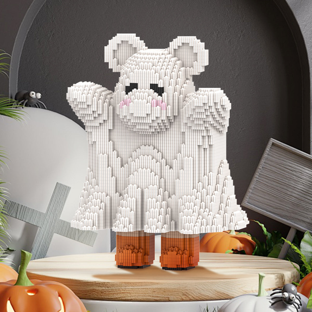 DAHONPA Halloween Ghost Bear Building Block Set, 2715 Pieces Micro Brick, Halloween Decoration Present, Creative Gift for Adults and Kids