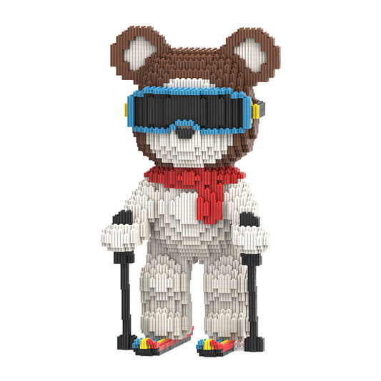DAHONPA Skiing Bear Micro Building Blocks Set (3650 PCS) – DIY Winter Sports Bearbrick Toy for Kids & Adults