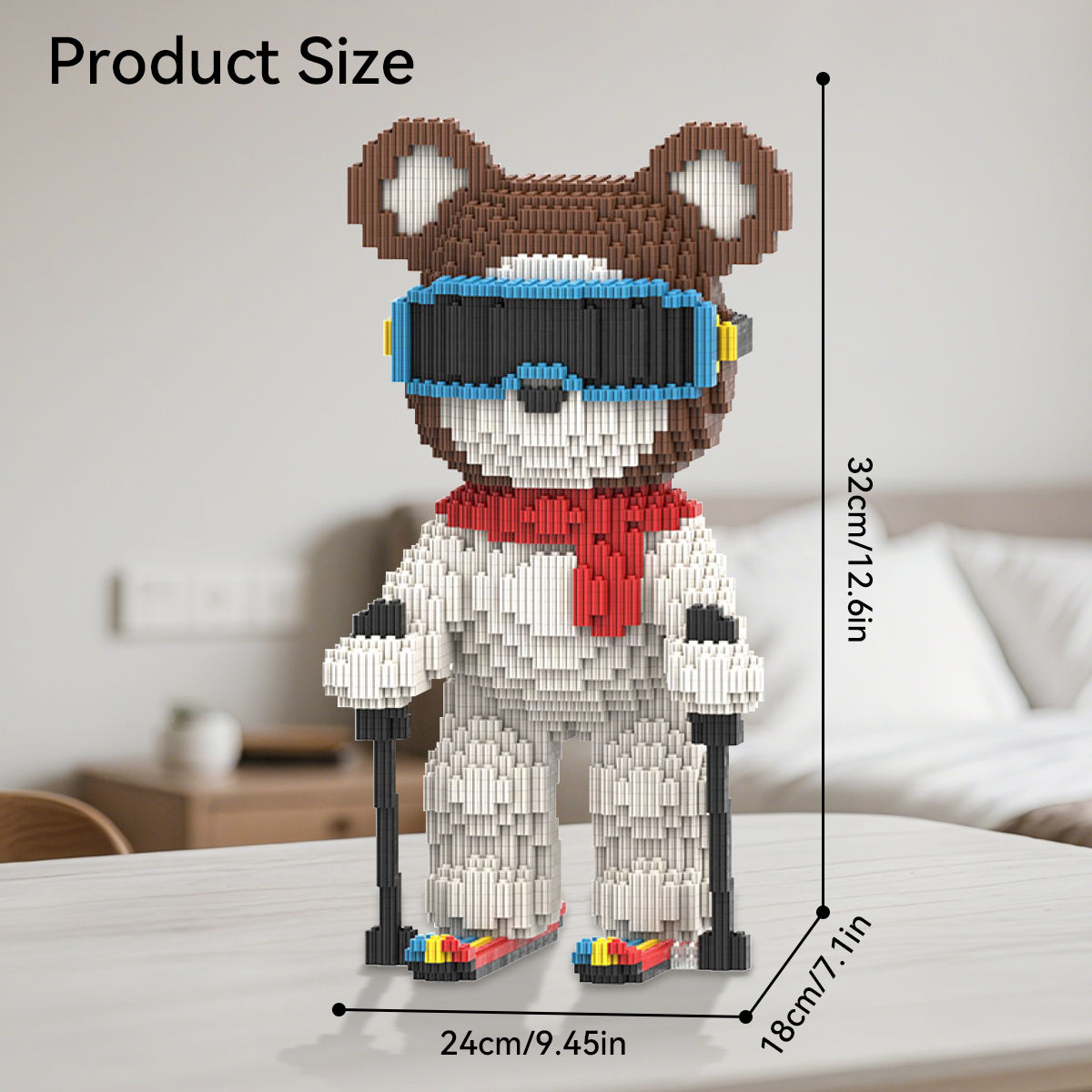 DAHONPA Skiing Bear Micro Building Blocks Set (3650 PCS) – DIY Winter Sports Bearbrick Toy for Kids & Adults