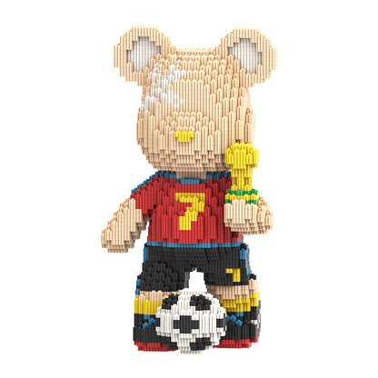 DAHONPA Soccer Bear Micro Building Blocks Set (3450 PCS) – DIY Sports Bearbrick Toy for Kids & Adults