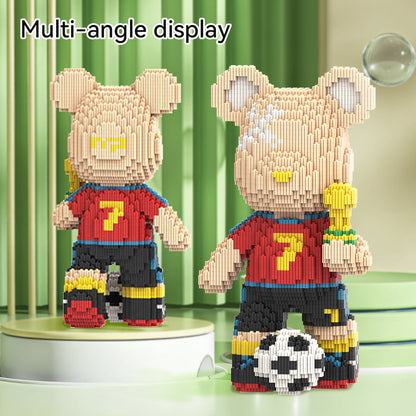 DAHONPA Soccer Bear Micro Building Blocks Set (3450 PCS) – DIY Sports Bearbrick Toy for Kids & Adults