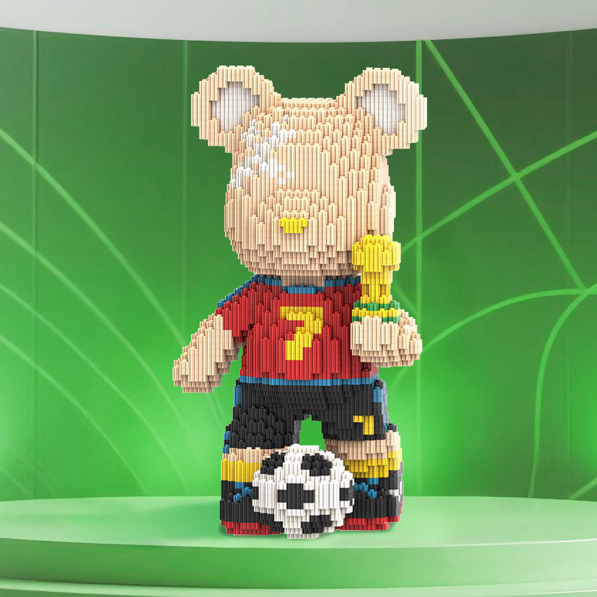 DAHONPA Soccer Bear Micro Building Blocks Set (3450 PCS) – DIY Sports Bearbrick Toy for Kids & Adults
