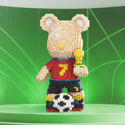 DAHONPA Soccer Bear Micro Building Blocks Set (3450 PCS) – DIY Sports Bearbrick Toy for Kids & Adults