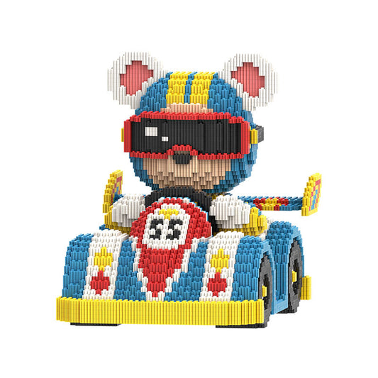 DAHONPA Racing Bear Micro Building Blocks Set (6850 PCS) – DIY Karting Bearbrick Toy for Kids & Adults