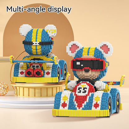 DAHONPA Racing Bear Micro Building Blocks Set (6850 PCS) – DIY Karting Bearbrick Toy for Kids & Adults