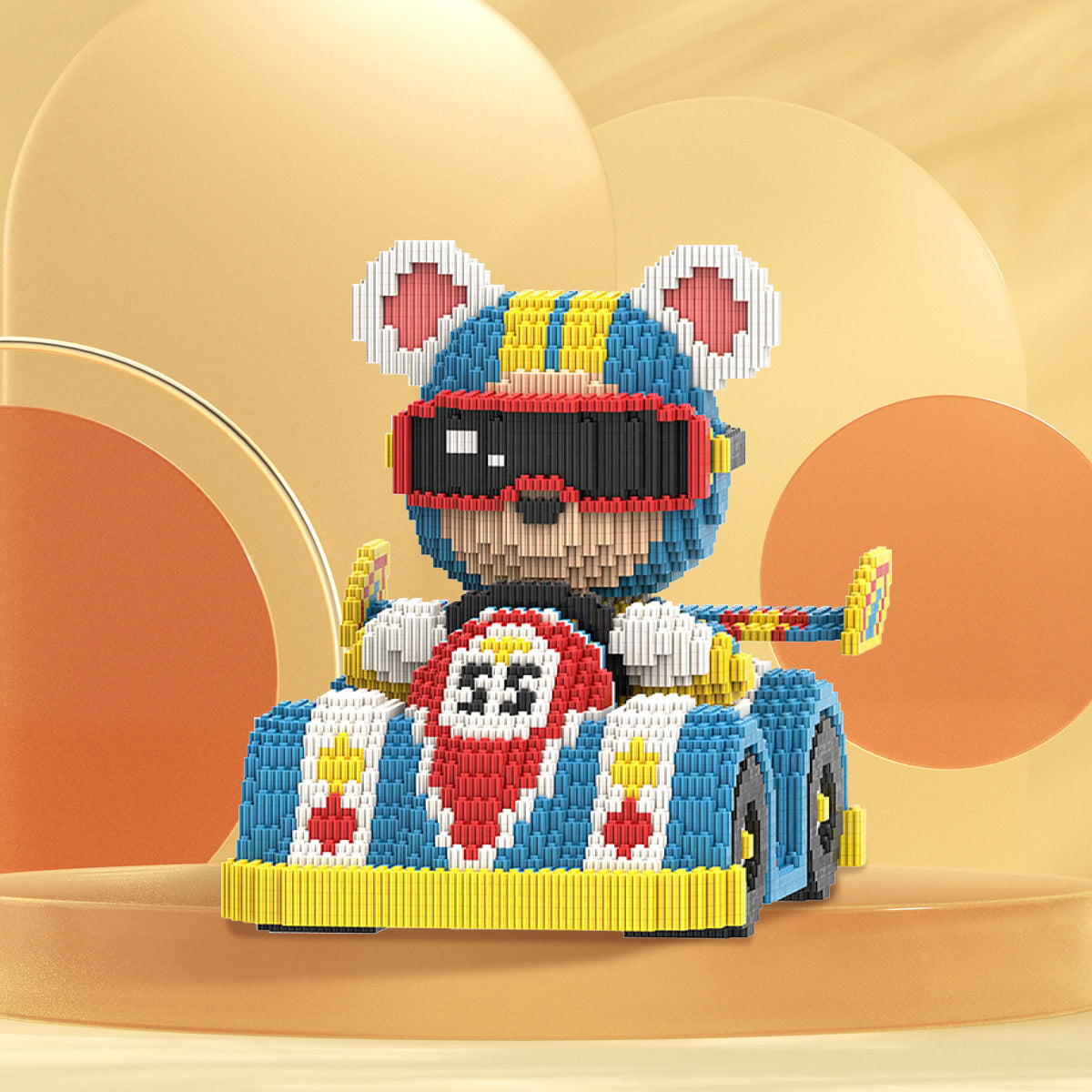 DAHONPA Racing Bear Micro Building Blocks Set (6850 PCS) – DIY Karting Bearbrick Toy for Kids & Adults