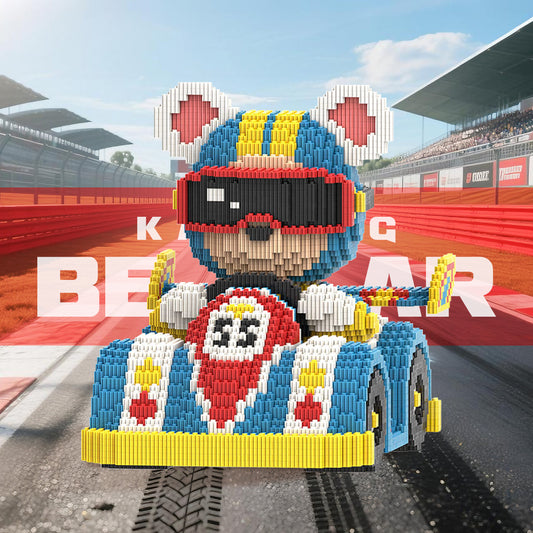 DAHONPA Racing Bear Micro Building Blocks Set (6850 PCS) – DIY Karting Bearbrick Toy for Kids & Adults