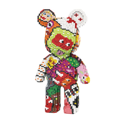 DAHONPA Pop Art Graffiti Bear Micro Building Blocks Set (6950 PCS) – DIY Avant-garde Art Trendy Collectible Bear Figurine Toy for Kids & Adults