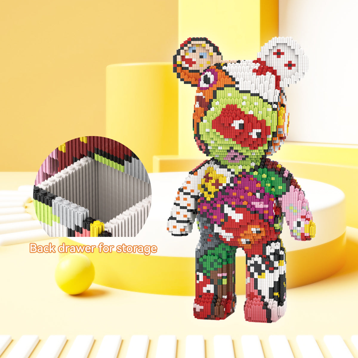 DAHONPA Pop Art Graffiti Bear Micro Building Blocks Set (6950 PCS) – DIY Avant-garde Art Trendy Collectible Bear Figurine Toy for Kids & Adults