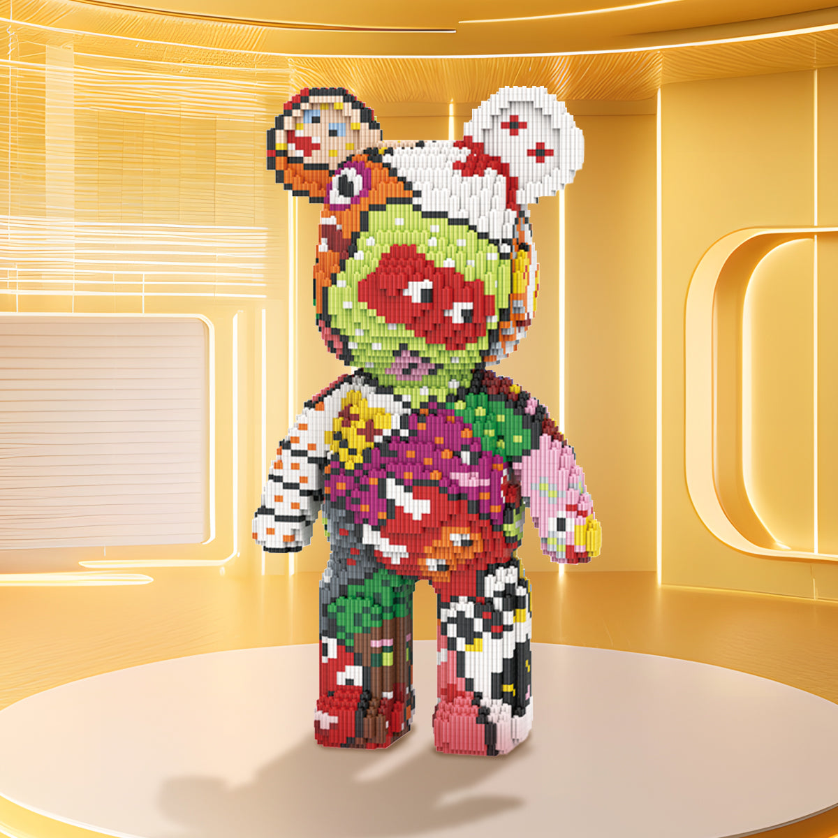 DAHONPA Pop Art Graffiti Bear Micro Building Blocks Set (6950 PCS) – DIY Avant-garde Art Trendy Collectible Bear Figurine Toy for Kids & Adults