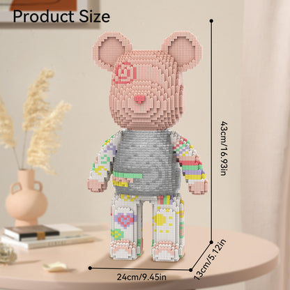 DAHONPA Rainbow Fun Patchwork Bear Micro Building Blocks Set (5250 PCS) – DIY Energetic Trendy Collectible Figurine Toy for Kids & Adults