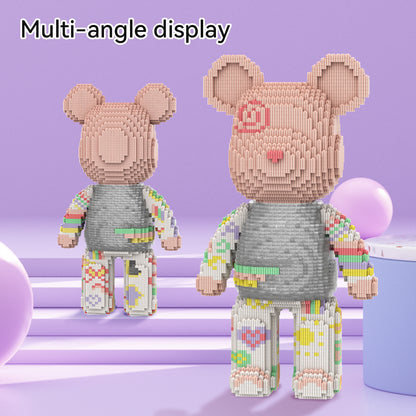 DAHONPA Rainbow Fun Patchwork Bear Micro Building Blocks Set (5250 PCS) – DIY Energetic Trendy Collectible Figurine Toy for Kids & Adults