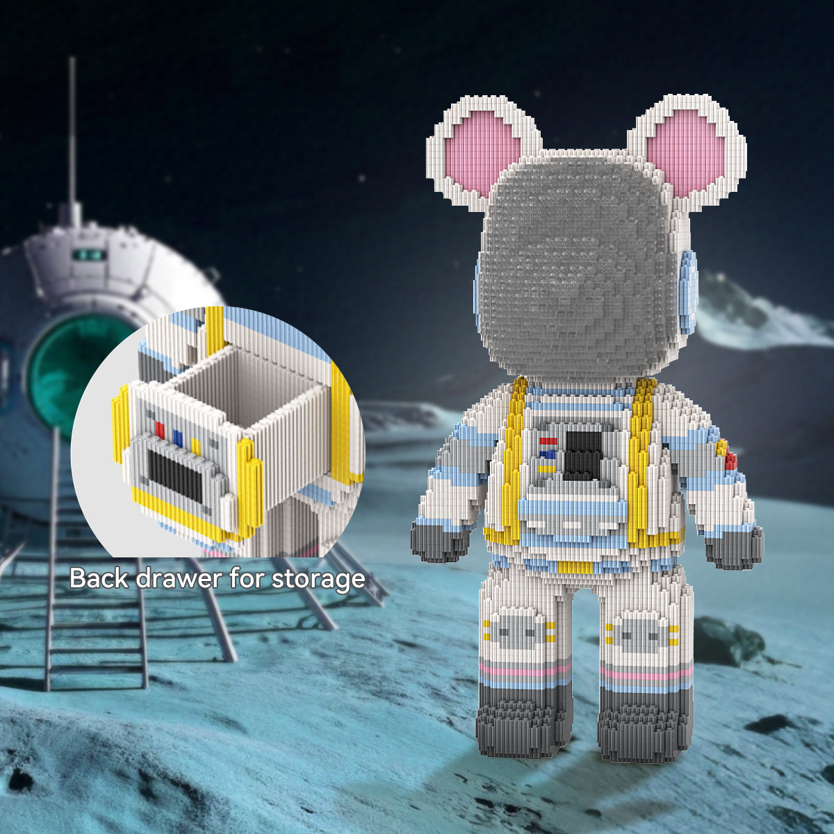 DAHONPA Animal Astronaut Bear Micro Building Blocks for Adults (5100 PCS), Bear Bricks Set Creative Home & Office Decor, Collectible Display Model Gift for Adults and Kids