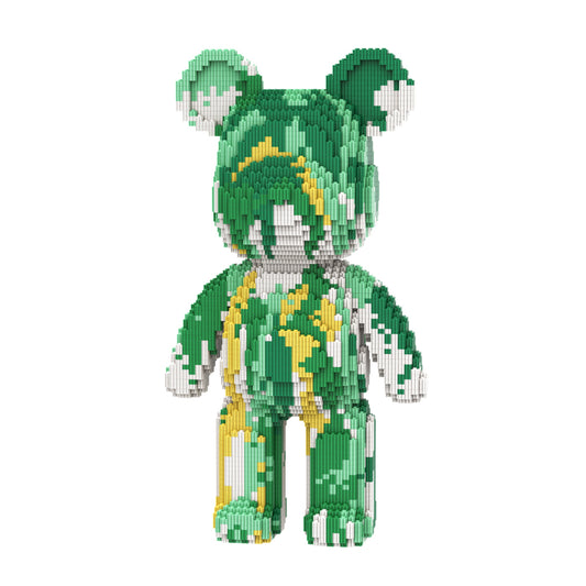 DAHONPA Chinese Style Green Splash Ink Bear Micro Building Blocks Set (6400 PCS) – DIY Oriental Art Trendy Collectible Figurine Toy for Kids & Adults