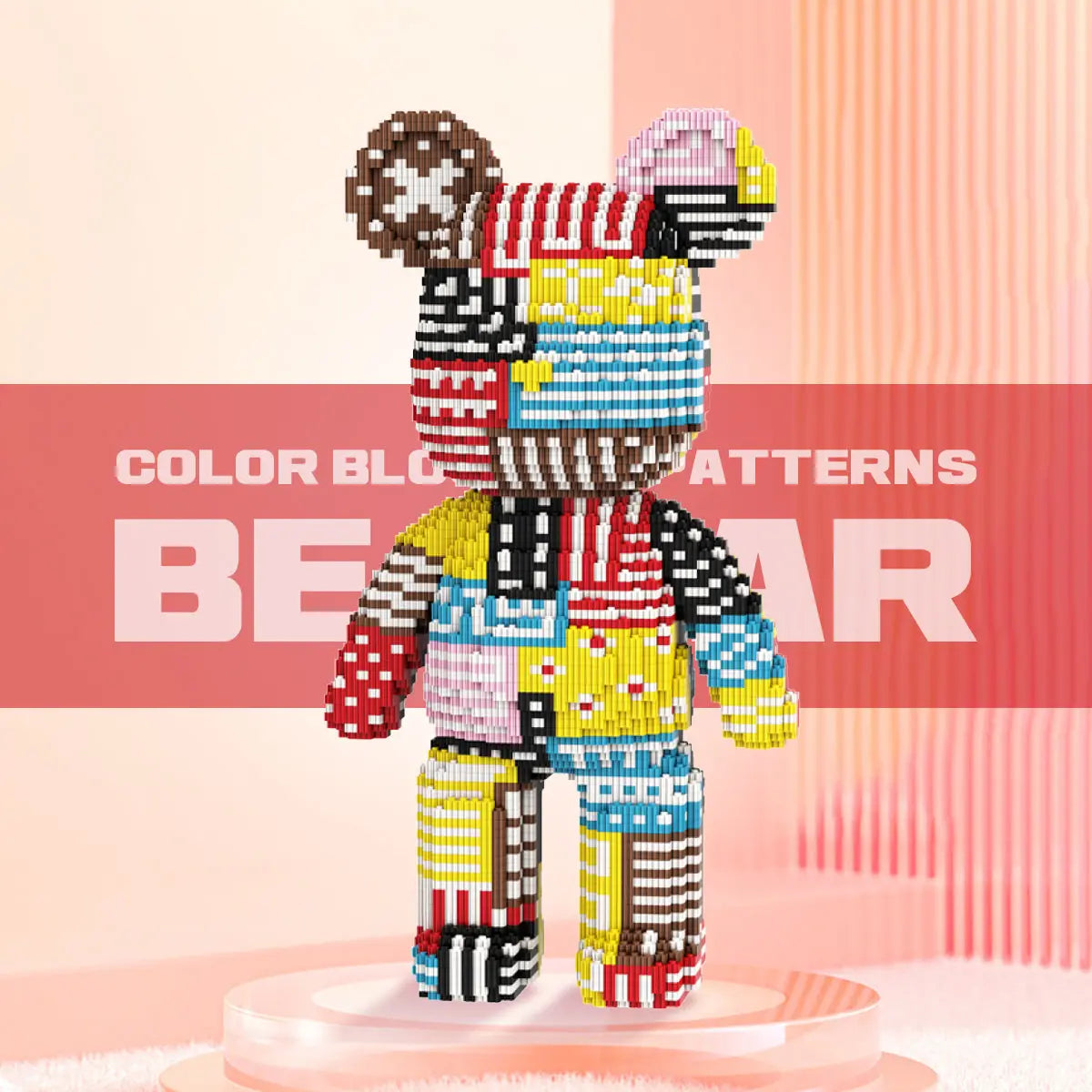 Building Blocks Set for Adults: DAHONPA Geometric Patchwork Bear