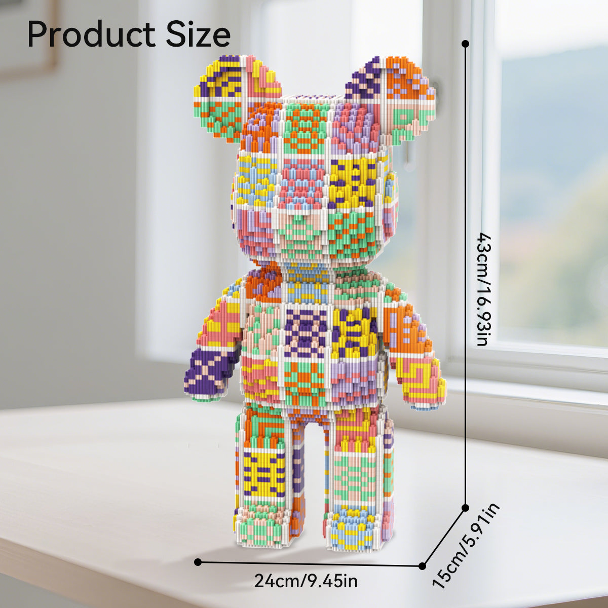 DAHONPA Ethnic Style Patchwork Bear Micro Building Blocks Set (7500 PCS) – DIY Retro Art Trendy Collectible Bear Figurine Toy for Kids & Adults