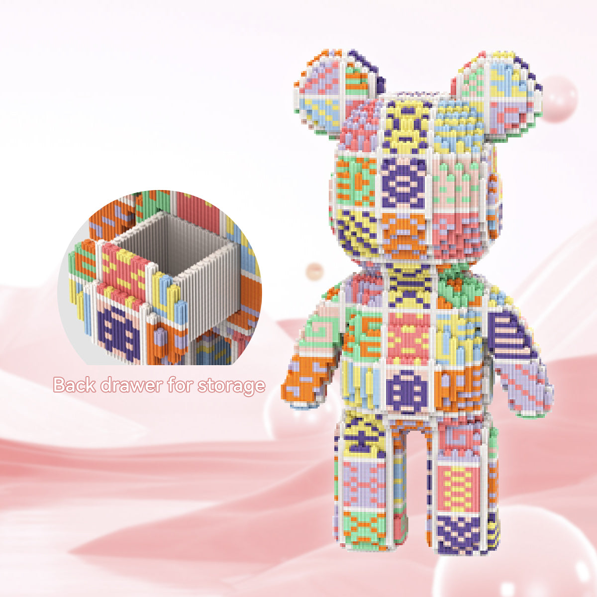 DAHONPA Ethnic Style Patchwork Bear Micro Building Blocks Set (7500 PCS) – DIY Retro Art Trendy Collectible Bear Figurine Toy for Kids & Adults